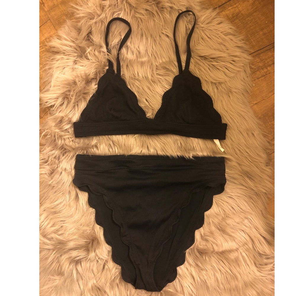 High waisted High Leg Ribbed Bikini